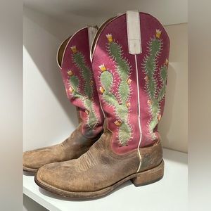 Purple cactus cowboy boots